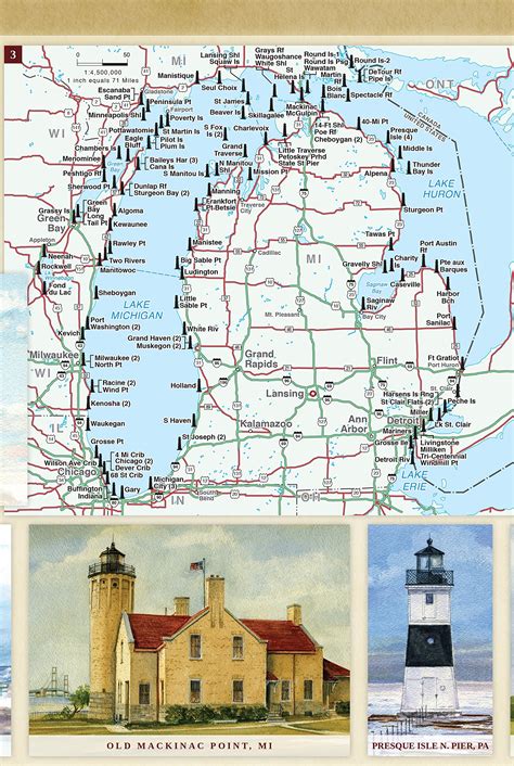 Printable Michigan Lighthouse Map